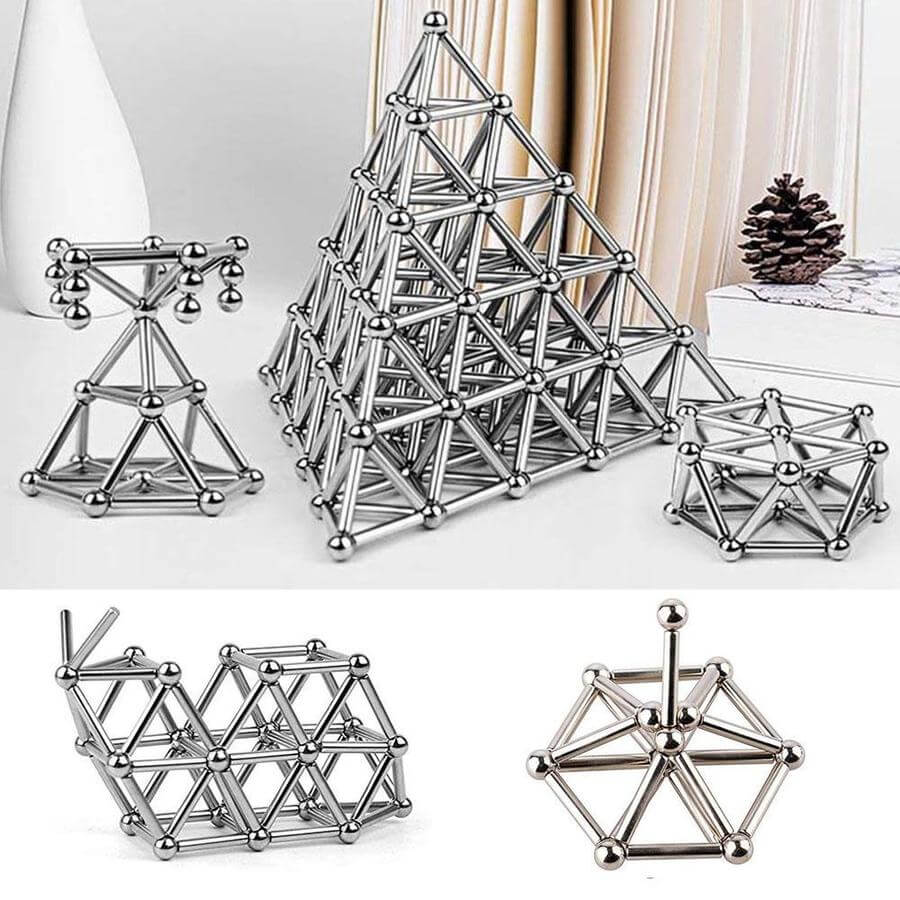 Magnetiske stålpinner og kuler