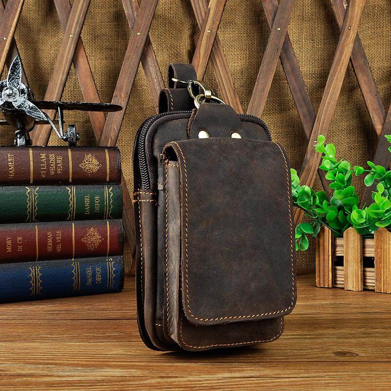 Ekte skinn menns midje krok bag