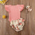 Ruffled Ribbed Floral Shorts Sett