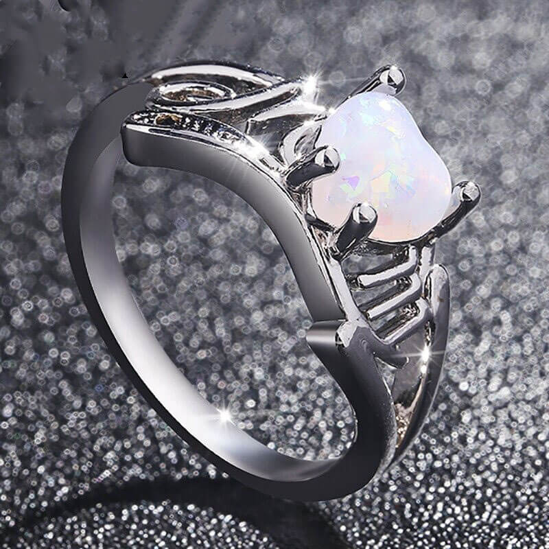Mamma Hjerte Opal Ring