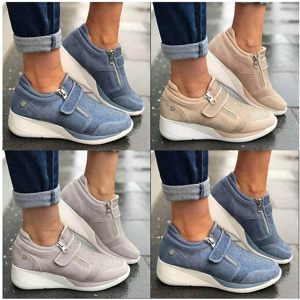 Sneakers med glidelås for kvinner
