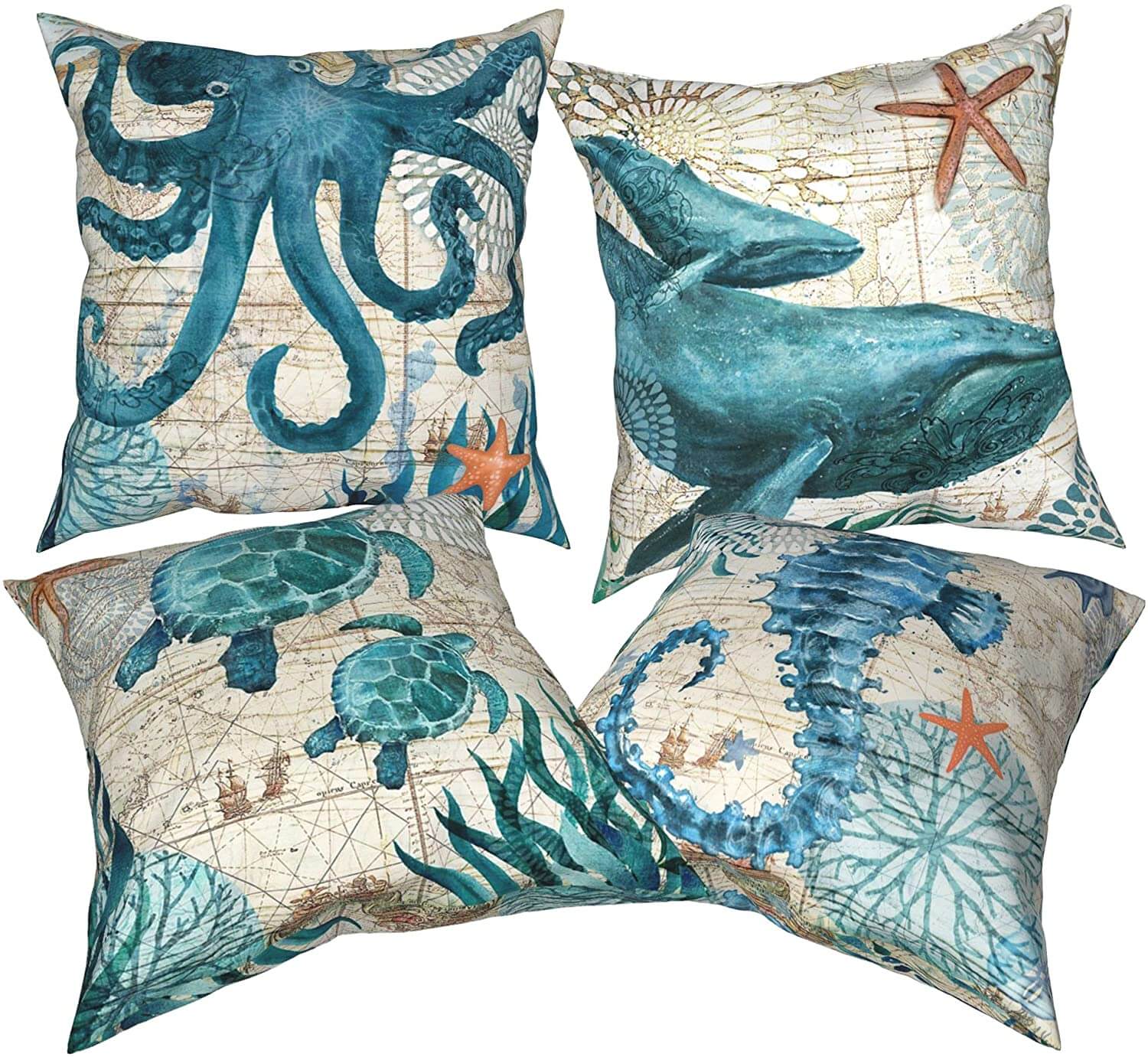 Ocean Theme trykte putetrekk