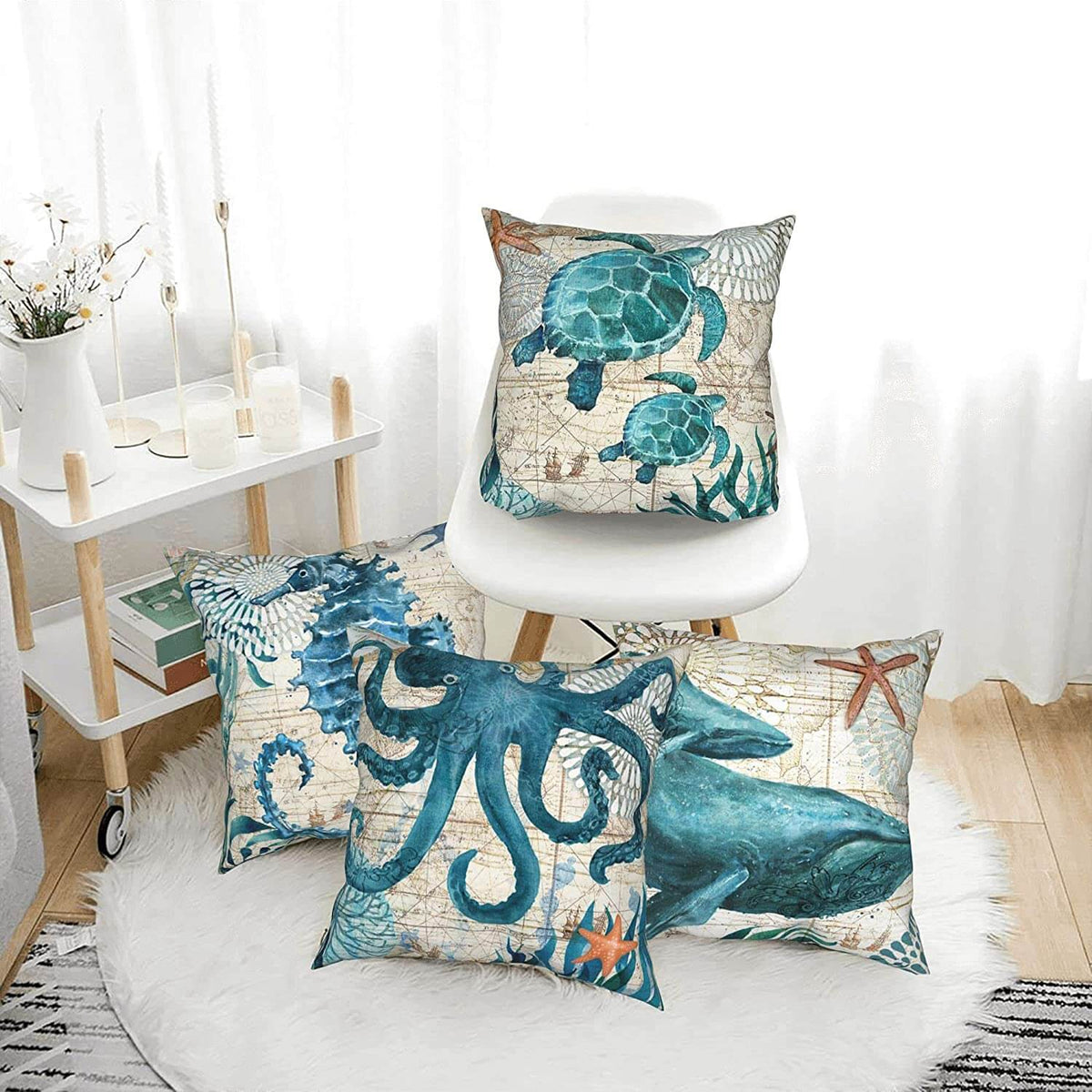 Ocean Theme trykte putetrekk