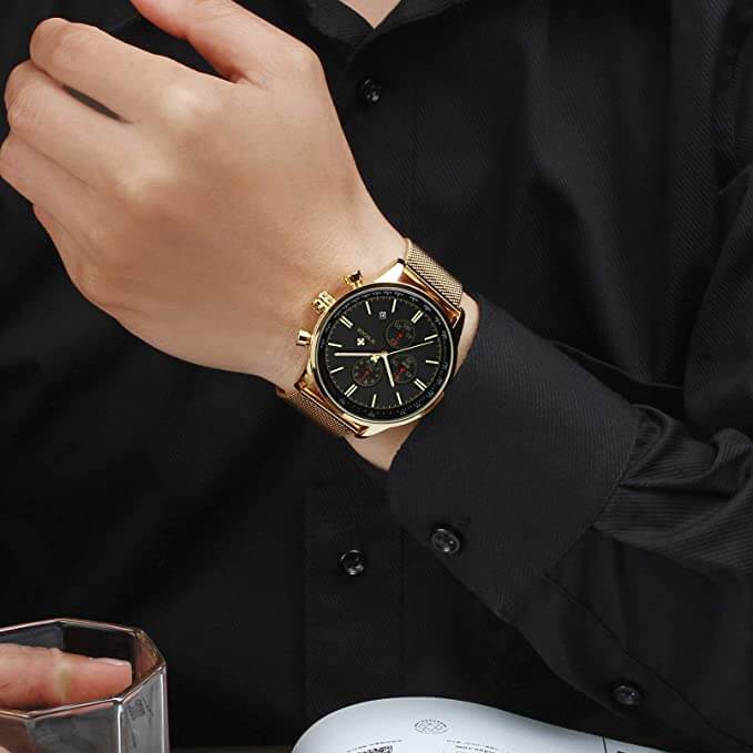 Ultra-tynn kronograf armbåndsur