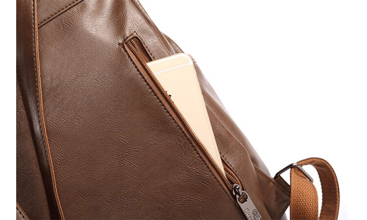 Vintage ryggsekk i kunstlær