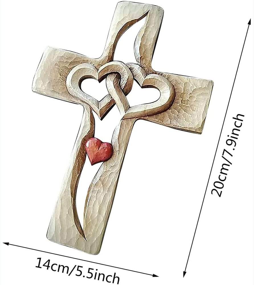 Sammenflettede hjerter | Utskåret trekors