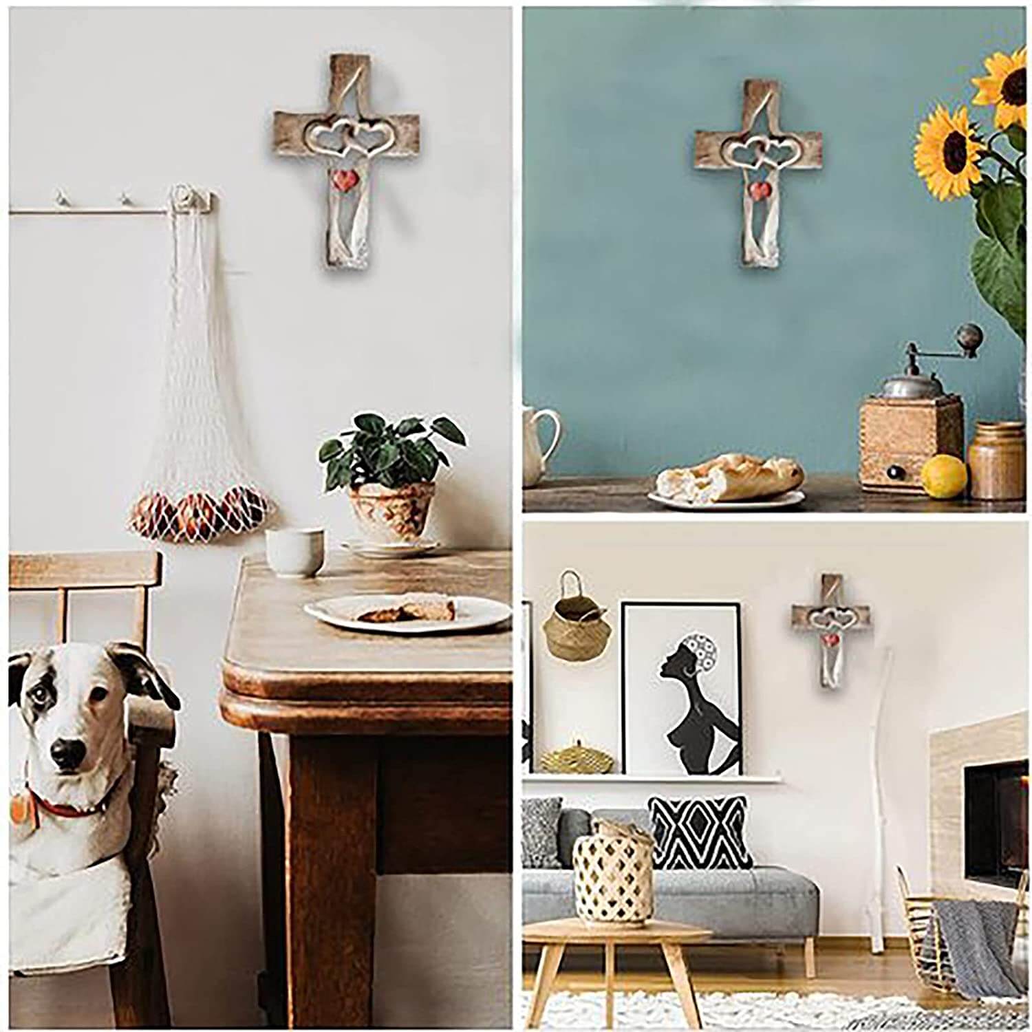 Sammenflettede hjerter | Utskåret trekors